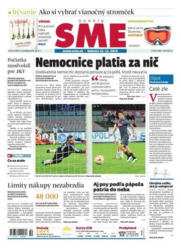 Obálka e-magazínu SME 13.12.2014