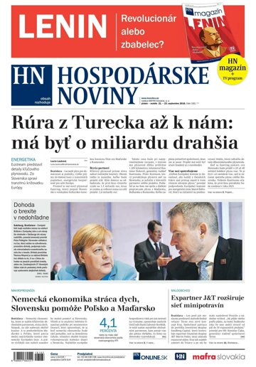 Obálka e-magazínu Hospodárske noviny 21.09.2018