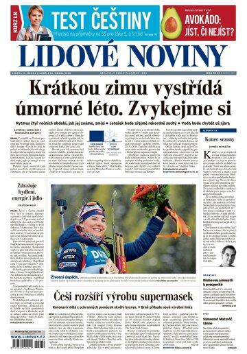 Obálka e-magazínu Lidové noviny 15.2.2020