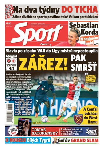 Obálka e-magazínu Sport 1.10.2020