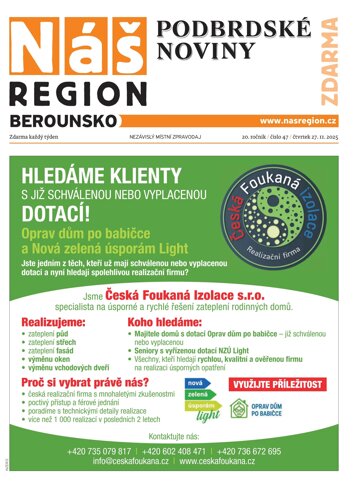 Obálka e-magazínu Náš Region - Berounsko 47/2025