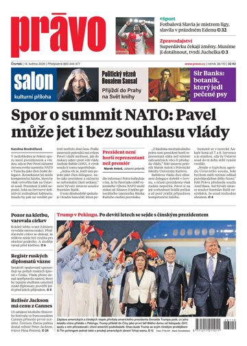 Obálka e-magazínu Deník Právo 14.5.2026