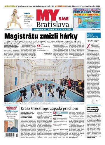 Obálka e-magazínu SME Bratislava 26/8/2016