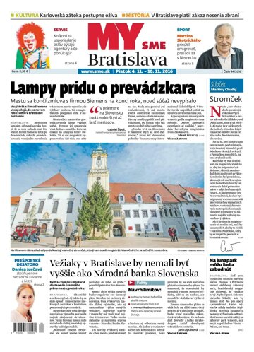 Obálka e-magazínu SME Bratislava 4.11.2016