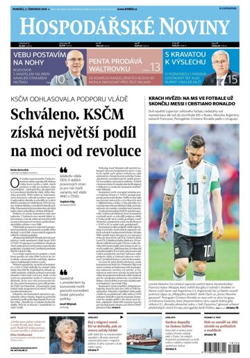 Obálka e-magazínu Hospodářské noviny 126 - 2.7.2018