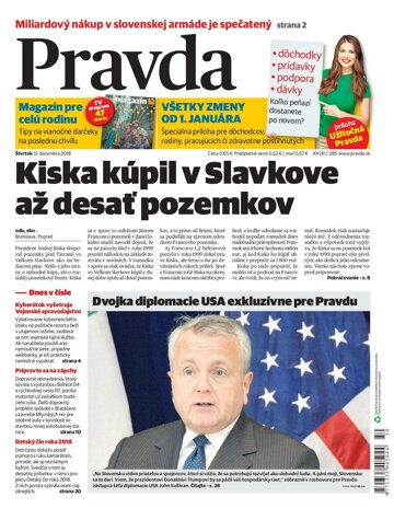 Obálka e-magazínu Pravda 13. 12. 2018