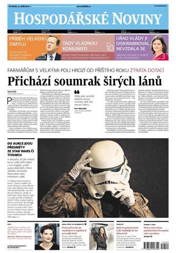 Obálka e-magazínu Hospodářské noviny 182 - 19.9.2019