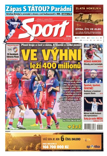 Obálka e-magazínu Sport 17.8.2022