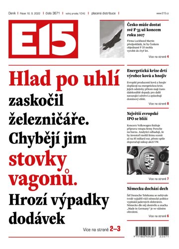 Obálka e-magazínu E15 16.9.2022