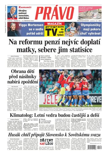 Obálka e-magazínu Deník Právo 13.7.2024
