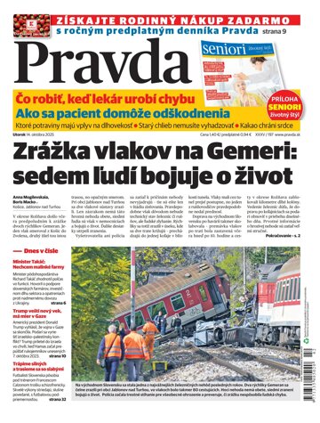 Obálka e-magazínu Pravda 14.10. 2025