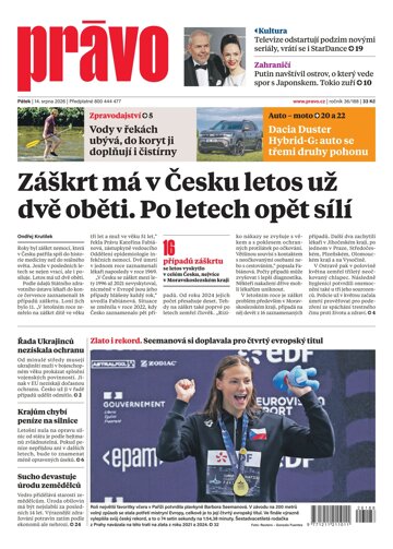Obálka e-magazínu Deník Právo 14.8.2026