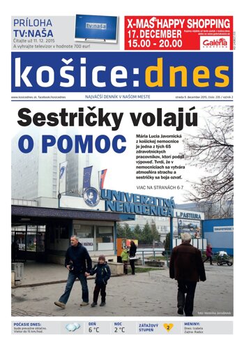 Obálka e-magazínu košice:dnes 9.12.2015
