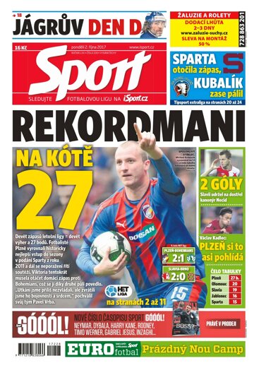 Obálka e-magazínu Sport 2.10.2017