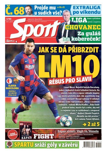 Obálka e-magazínu Sport 22.10.2019