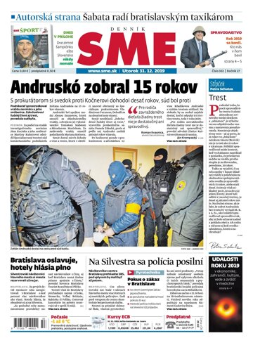 Obálka e-magazínu SME 31.12.2019