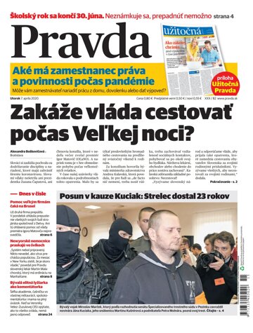 Obálka e-magazínu Pravda 7. 4. 2020