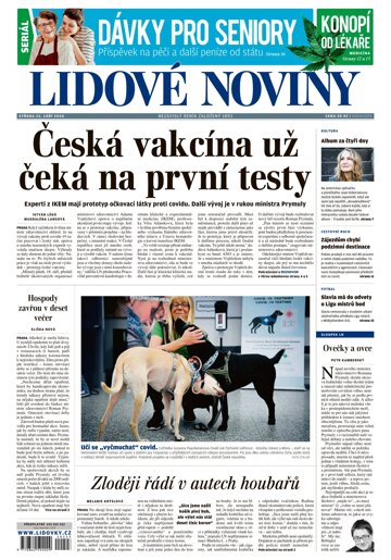 Obálka e-magazínu Lidové noviny 23.9.2020