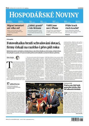 Obálka e-magazínu Hospodářské noviny 173 - 6.9.2022