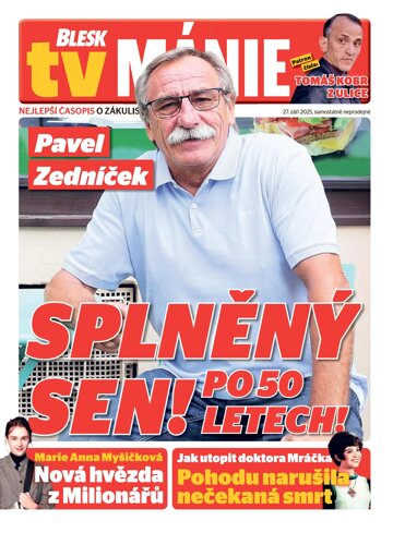 Obálka e-magazínu Blesk Tv manie 27.9.2025