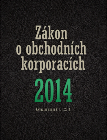 Obálka knihy Zákon o obchodních korporacích 2014