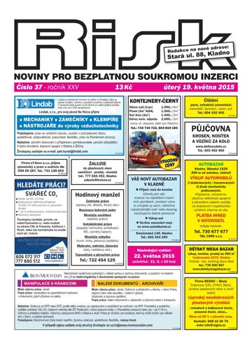 Obálka e-magazínu Risk 37/2015