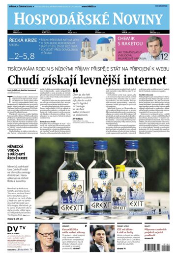 Obálka e-magazínu Hospodářské noviny 126 - 1.7.2015