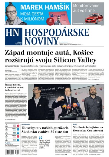 Obálka e-magazínu Hospodárske noviny 22.01.2016