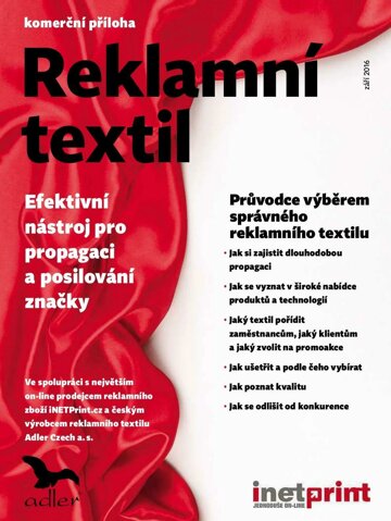 Obálka e-magazínu Ekonom 37 - 15.06.2016 - příloha Reklamní textil