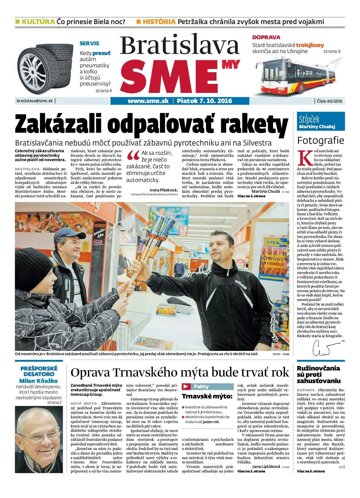 Obálka e-magazínu SME Bratislava 7/10/2016