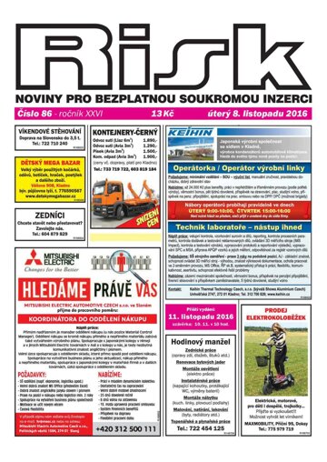 Obálka e-magazínu Risk 86/2016