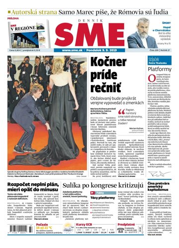 Obálka e-magazínu SME 9.9.2019