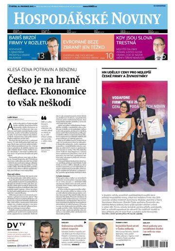 Obálka e-magazínu Hospodářské noviny 238 - 10.12.2015