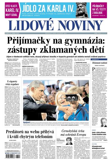 Obálka e-magazínu Lidové noviny 26.4.2016