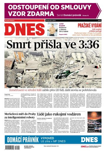 Obálka e-magazínu MF Dnes 25.8.2016