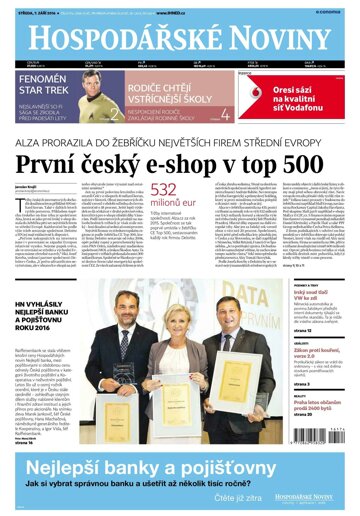Obálka e-magazínu Hospodářské noviny 174 - 7.9.2016