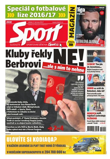 Obálka e-magazínu Sport 2.6.2017