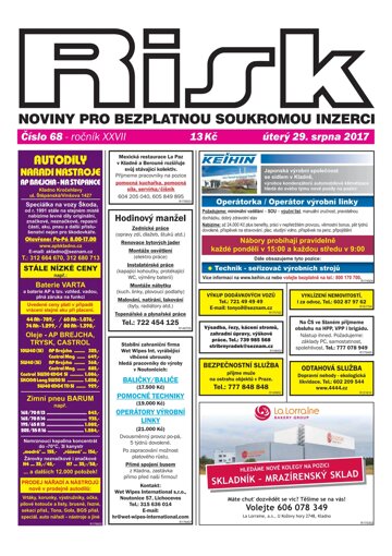 Obálka e-magazínu Risk 68/2017