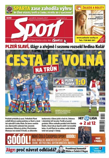 Obálka e-magazínu Sport 6.11.2017