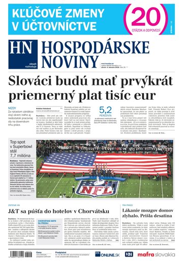 Obálka e-magazínu Hospodárske noviny 06.02.2018