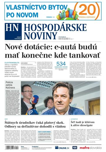 Obálka e-magazínu Hospodárske noviny 21.06.2018