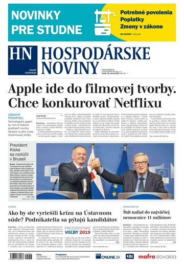 Obálka e-magazínu Hospodárske noviny 20.03.2019