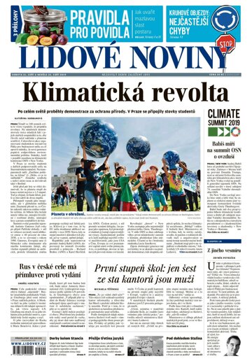 Obálka e-magazínu Lidové noviny 21.9.2019
