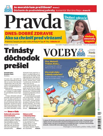 Obálka e-magazínu Pravda 26. 2. 2020