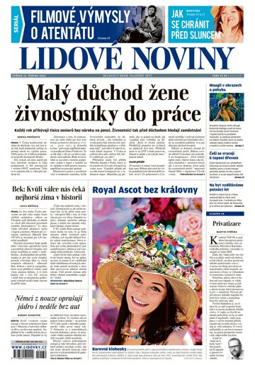 Obálka e-magazínu Lidové noviny 15.6.2022