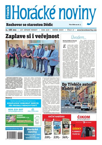 Obálka e-magazínu Horácké Noviny 37/2023
