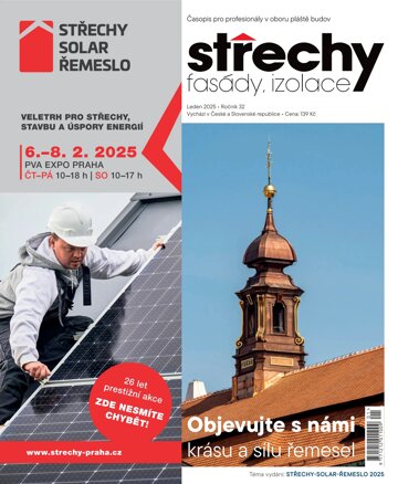 Obálka e-magazínu Střechy, Fasády, Izolace 1/2025