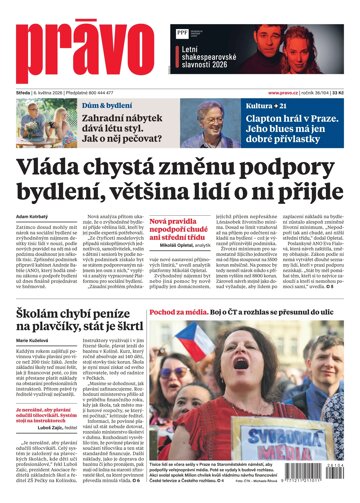 Obálka e-magazínu Deník Právo 6.5.2026