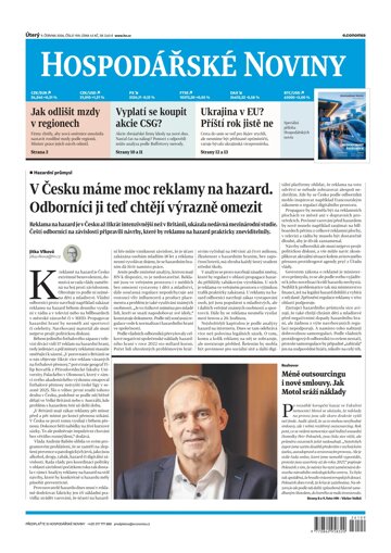 Obálka e-magazínu Hospodářské noviny 109 - 9.6.2026