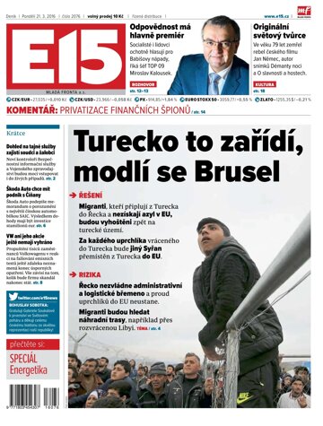 Obálka e-magazínu E15 21.3.2016